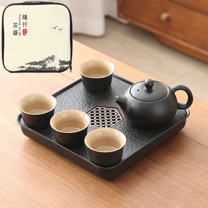 서시냄비 150ml+4컵+차쟁반+여행가방