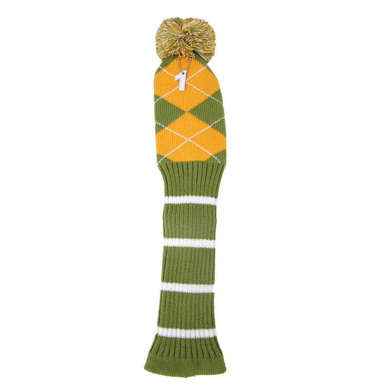 Tres piezas de Golf Club cubierta protectora contraste color sombrero de punto conjunto de accesorios bola suministros fábrica al por mayor LOGO