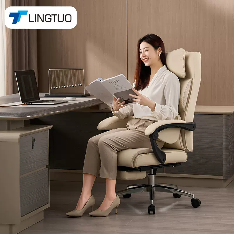 真皮老板椅子2025新款舒适久坐可躺椅午睡办公室高端办公沙发座椅