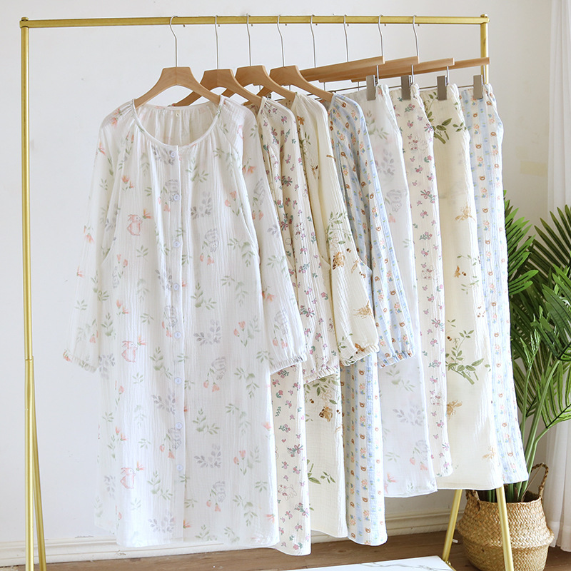 A variety of moon skirt with chest pad spring and summer postpartum cotton crepe lactating pregnant women to be born pregnant women pajamas trousers suit