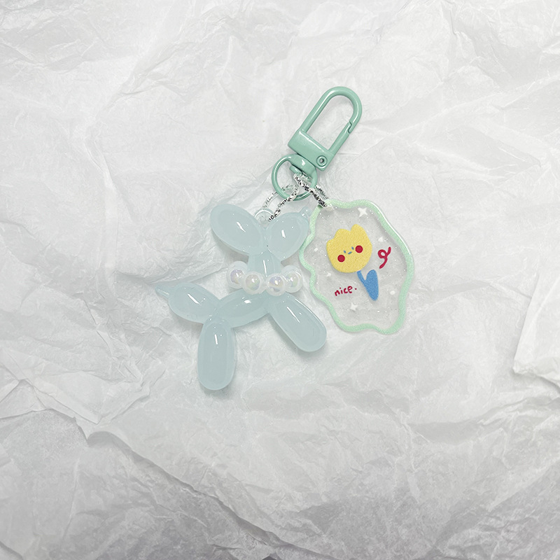 Etiqueta De La Flor Perro azul del globo de la perla de la jalea