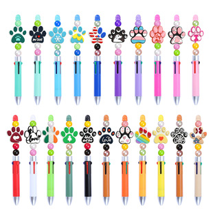 Cross-border Hot Sale New Cartoon Animal Footprint Series Through-hole Post-patch DIY Soft Glue Scorch Bead Pen Bead Accessories