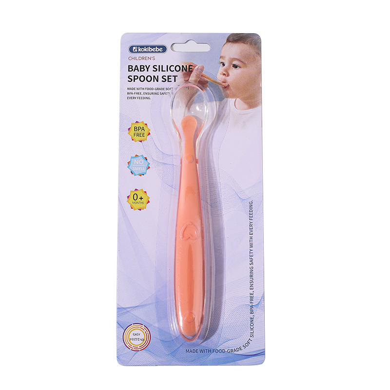 Cuchara de silicona para bebés recién nacidos con agua y arroz Cuchara pequeña vajilla para niños Complemento alimenticio Cuchara suave de silicona