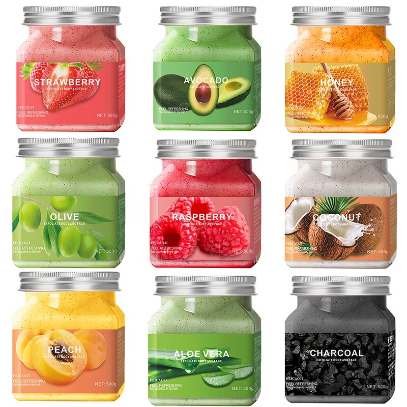 Cross-Border 500g Bath Salt Avocado Spa Sea Salt Body Scrub Exfoliating Chicken Skin Remover Hand and Foot Bath Salt