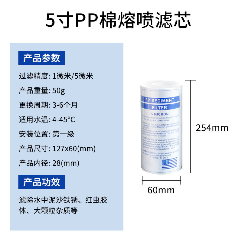 5寸10寸20寸30寸40寸PP棉熔喷滤芯 工厂精密保安过滤器净水器滤芯|undefined