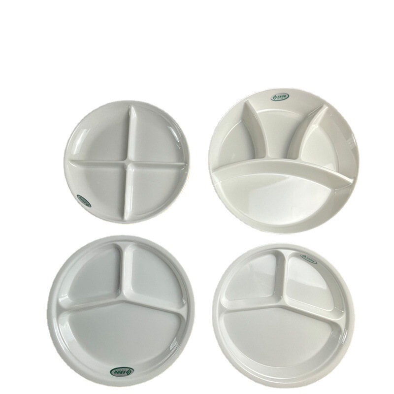 School student canteen melamine children's three-grid plate four-grid plate tableware plate staff commercial grid plate factory