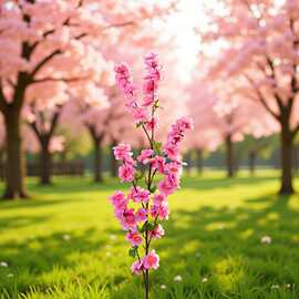 批发家居装饰花塑料假花梅花樱花园林绿化工程大树花束仿真桃花枝