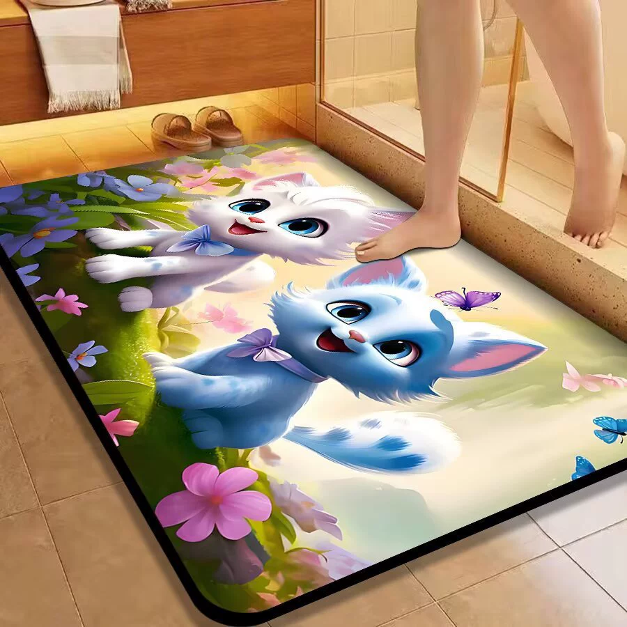 Мультяшный мягкий диатомовый грязевой коврик для ванной всасывающий коврик для ковриков Нескользящий и устойчивый к грязи ванная комната для ванной туалета
