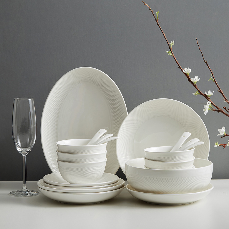 Tableware Set Wholesale Bowls and Plates for Home Use Modern Minimalist Combination Nordic Style Creative Ceramic High-End Tableware