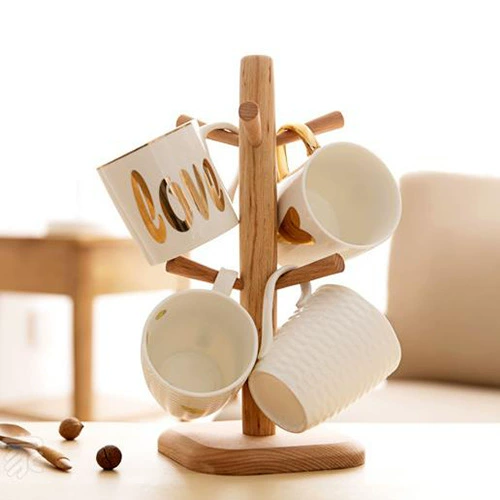 Wooden creative glass holder, storage system, tea cup, drying rack