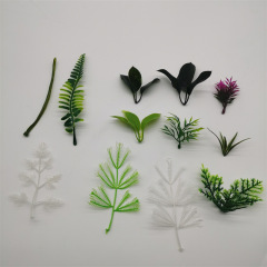 仿真綠植塑料水草波斯葉鳳尾草三角葉片假花樹葉手工花束絲花配件