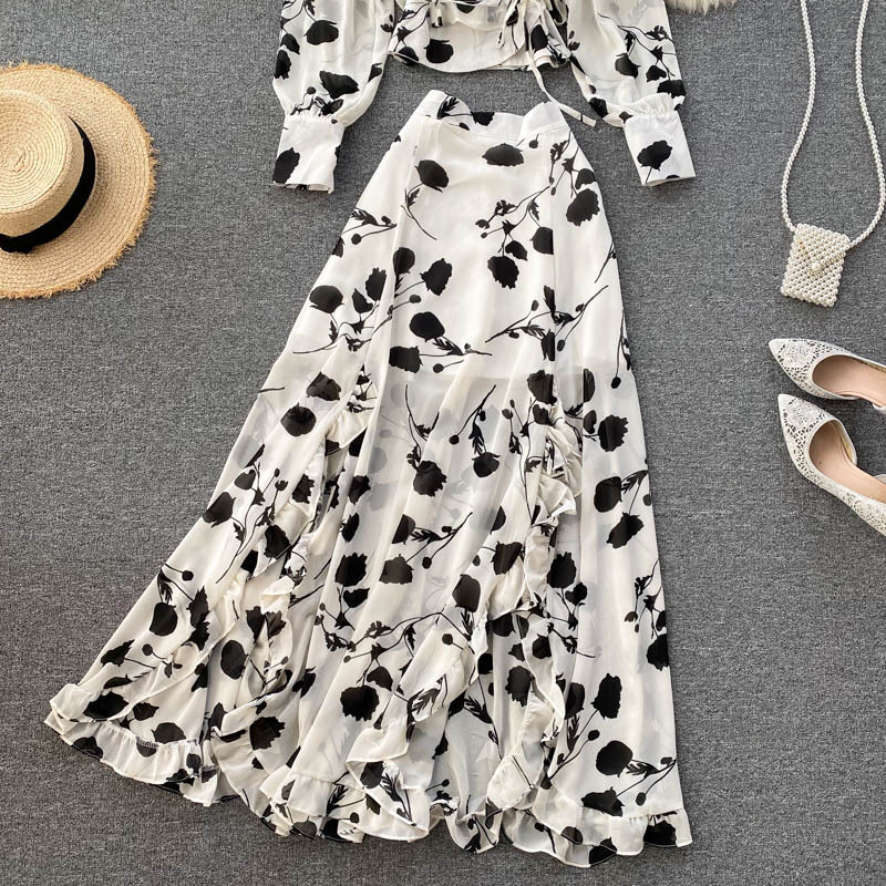 Title 12, Bedrucktes Chiffon-Kurzhemd im Split-Rock-Desig...