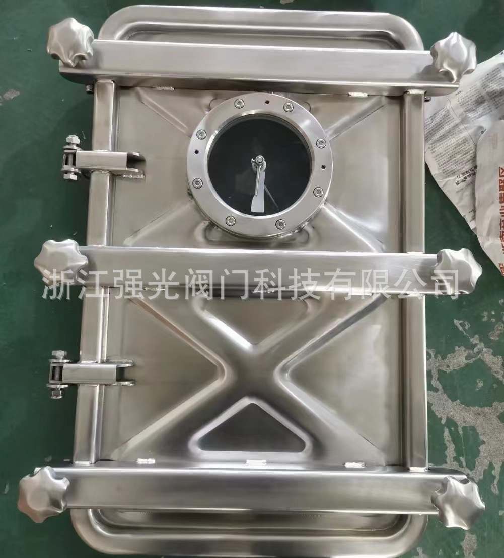 卫生级不锈钢大长方形人孔，304不锈钢无害化设备人孔，760*470