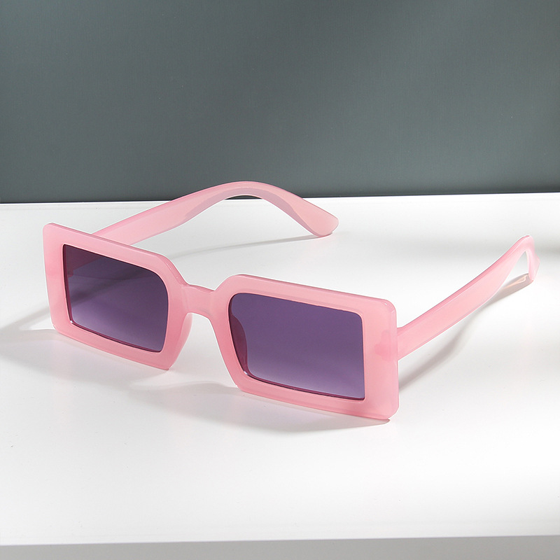 유럽과 미국의 패션 새로운 젤리 컬러 스퀘어 선글라스 남성용 멀티 컬러 스트리트 사진 선글라스 여성의 국경 간 트렌디 선글라스