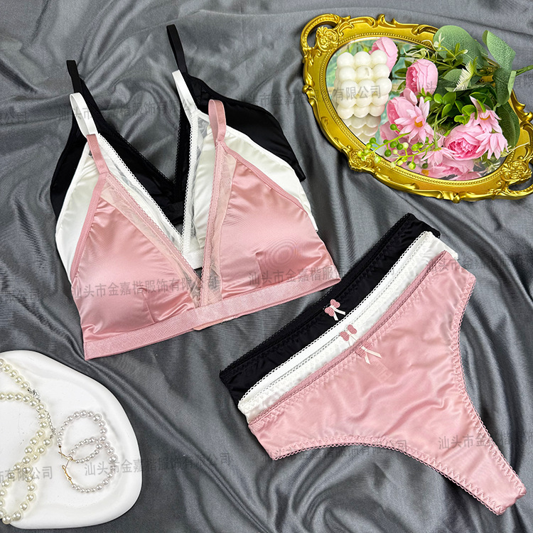 European and American Style Spring and Summer Thin Women's Bra Set for Large Busts, Anti-Sagging, Silk Seamless Lingerie Set European and American Style Spring and Summer Thin Women's Bra Set for Large Busts, Anti-Sagging, Silk Seamless Lingerie Set