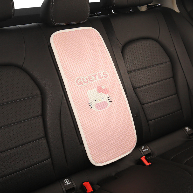 Car Rear Center Armrest Box Pad, Universal Cartoon Hello Kitty Backrest Pad, Polyester, Easy to Clean, Multiple Colors Available