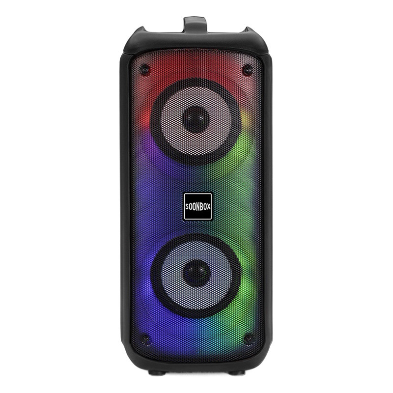 Altavoz Bluetooth TWS portátil con luz, micrófono, ranura para tarjeta, karaoke, sonido estéreo