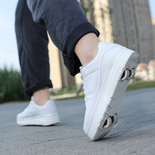 Cross-border Explosions Four-wheel Lizzard Shoes Leather Skates Lizzard sneaker 2024 Teenagers Children's Roller Shoes Sliding