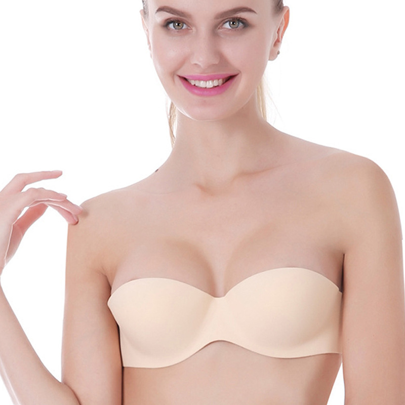 Transfronterizo punto de silicona sujetador pequeño pecho reunido no vacío taza ventilada vestido de novia diosa sin correa de hombro sujetador invisible