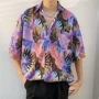 夏威夷薄款碎花男生衬衫