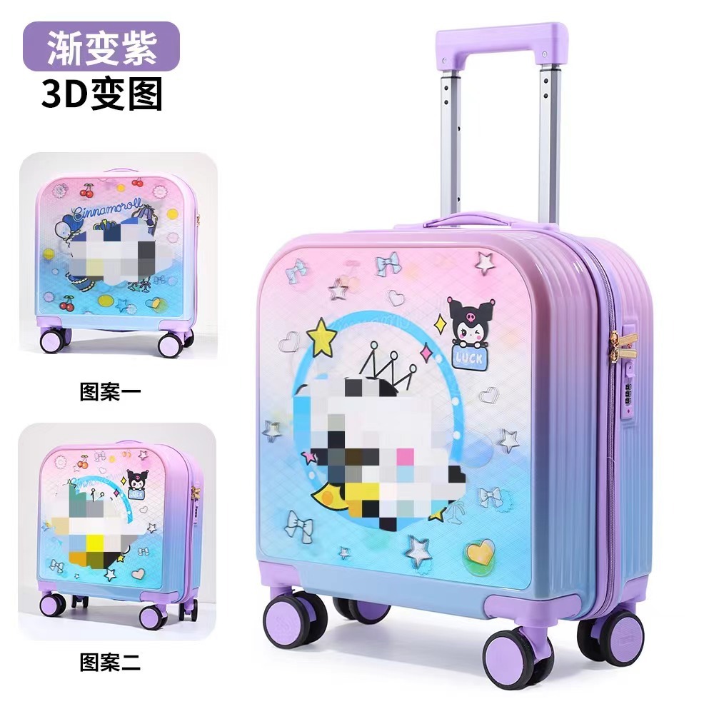 20 pulgadas Nuevo gradiente de color maleta de dibujos animados trolley caja de gran capacidad universal rueda de viaje fabricantes al por mayor