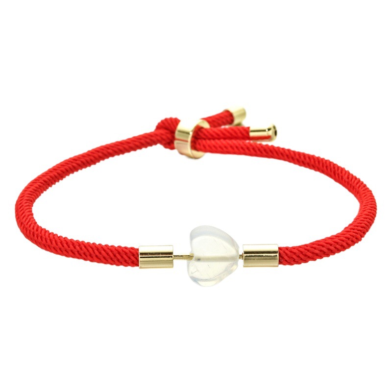 Europa y América transfronteriza de cobre ajustable con cuentas en forma de corazón pulsera de piedra azul de Milán cuerda de las mujeres DIY pulsera retráctil