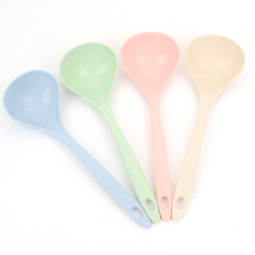 Small Wheat Straw Soup Spoon PP Soup Spoon Household Rice Spoon Hot Pot Spoon Kitchen Tool Porridge Spoon Thin Rice Spoon Wholesalers
