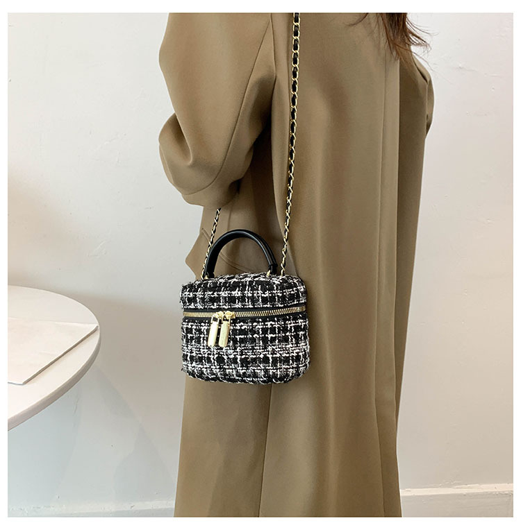 2023 borsa a tracolla scozzese semplice a tracolla in lana intrecciata di nuovo stile, piccola borsa quadrata per donna_voghion.com