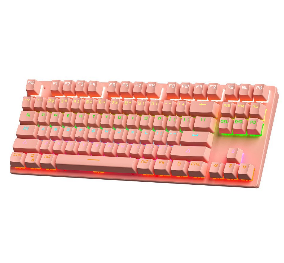 [跨境爆款K100双色87键青轴机械键盘红青轴USB CF LOL吃鸡电竞网咖]