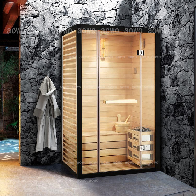 No estándar con marco negro de abeto de agua sala de ondas de luz sala de vapor de sudor sauna horno de calor evaporación seca sudor salón de belleza doméstico