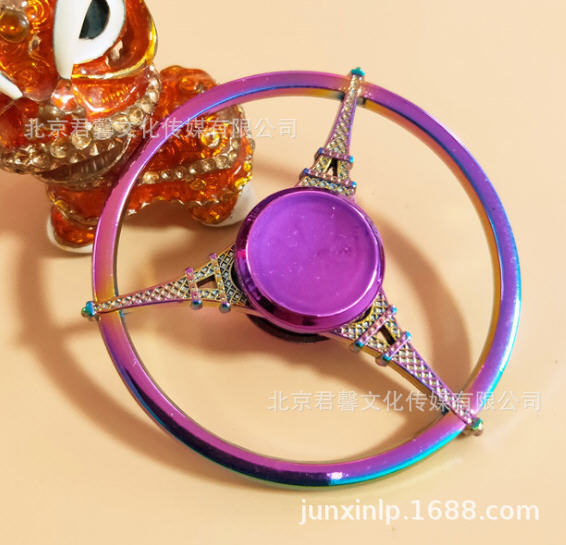 B Dedos de araña de colores, peonza, yema del dedo de metal de tres hojas, peonza de dos hojas, productos pequeños, suministro al por mayor