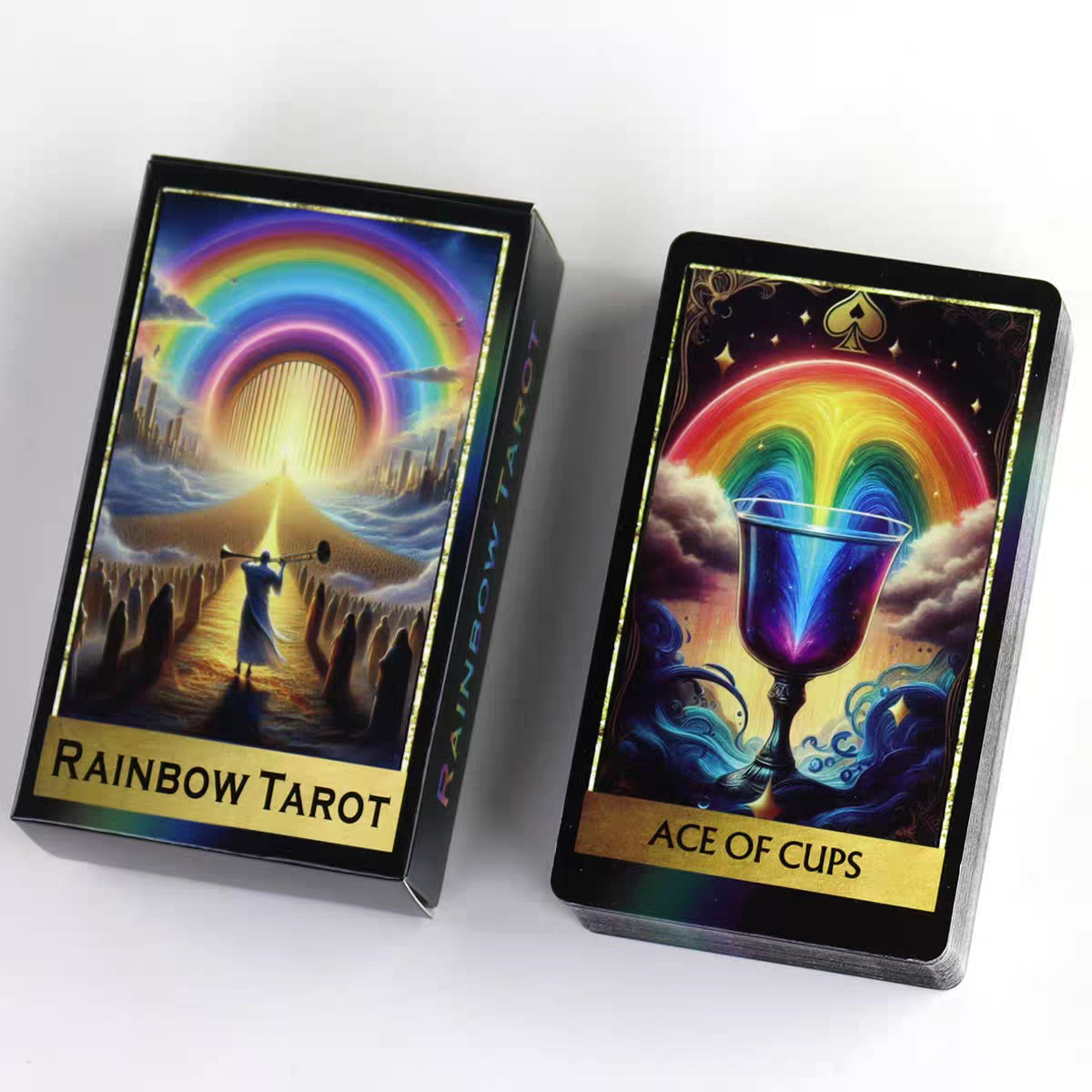 Regenbogen Tarotkarten Englisch Partyspiel Brettspiel Set_voghion.com