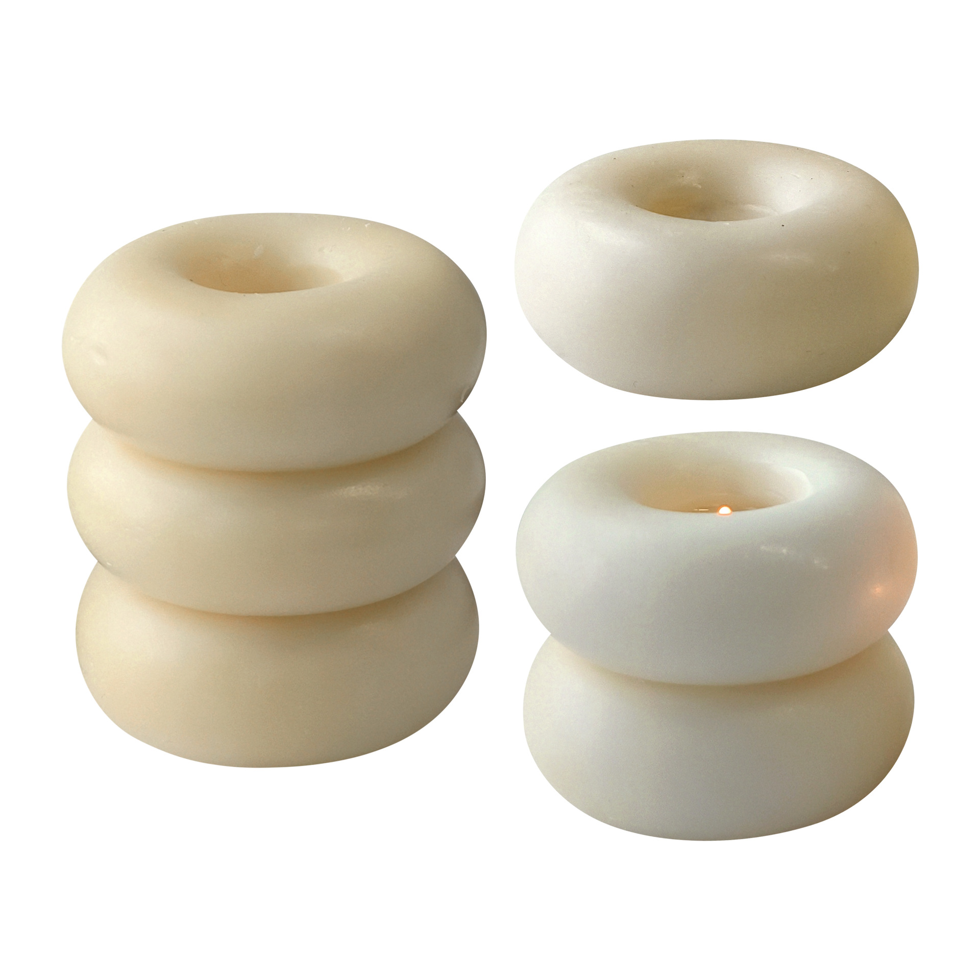 Molde de vela de donut geométrico transfronterizo de tres círculos