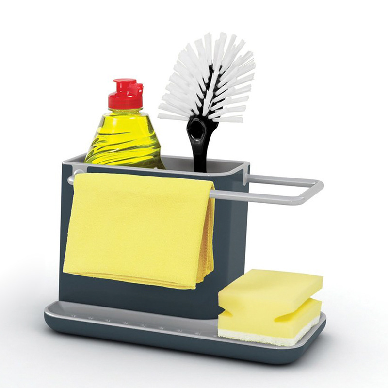 Suministros de limpieza de cocina Almacenamiento y acabado estante de almacenamiento de drenaje creativo escritorio plato paño esponja estante de cepillo de olla de trapo