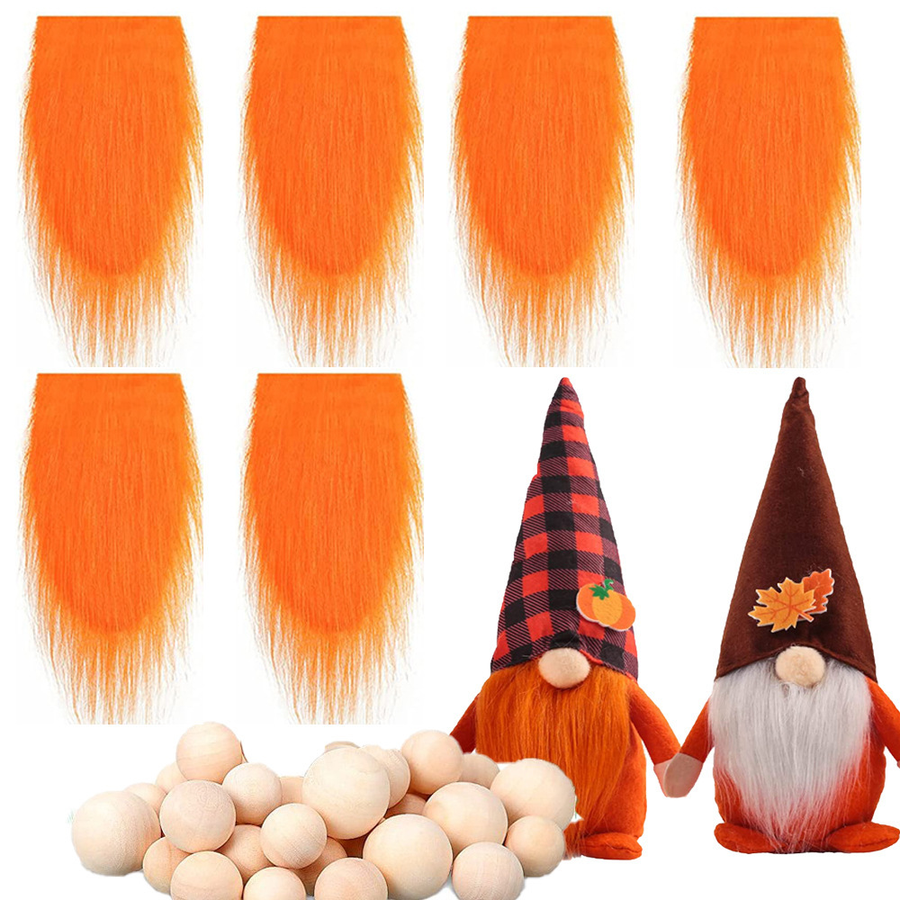 Orange (6 orange beards + 6 round wooden balls)