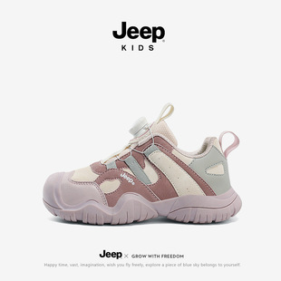 Jeep girls' shoes autumn lightweight soft-soled running shoes for large children anti-slip 2025 new mountaineering children's sports shoes