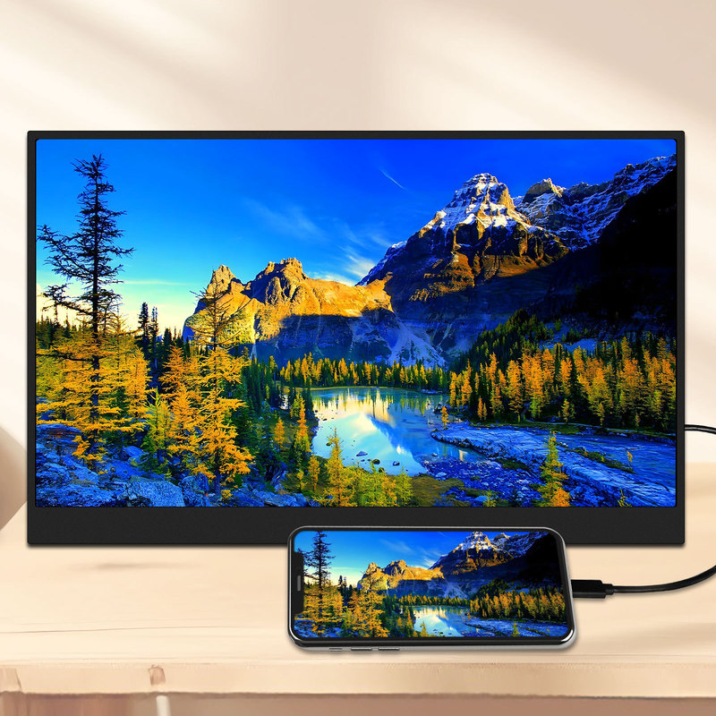 18.5 "type-c HD Portable Display Mobile Phone Computer Expansion PS5 with Desktop Stand Same Screen Display