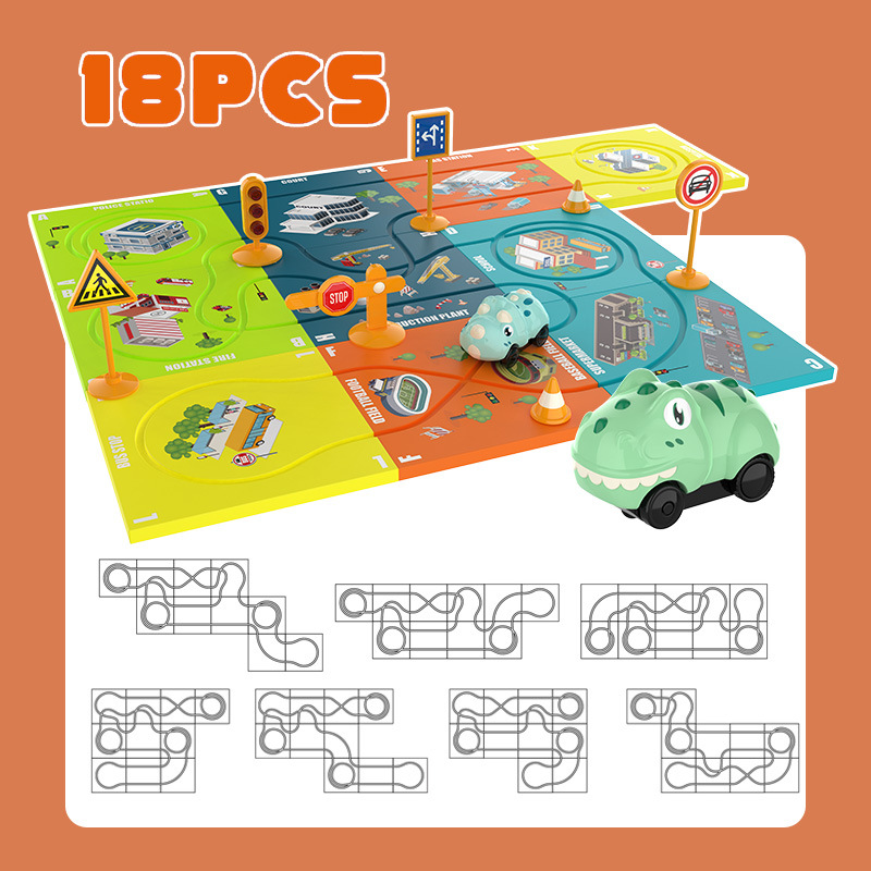 Tiktok niños educativos pista magnética coche fuego ingeniería vehículo DIY variedad rompecabezas eléctrico pista coche