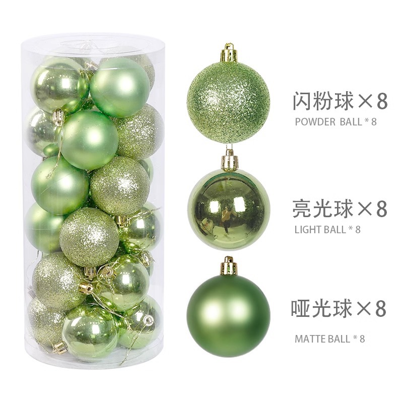 Fabricantes transfronterizos de Navidad nueva bola de plástico galvanizado 3 / 5 / 6 / 8cm colgante de árbol de Navidad decoración colgante de bola de Navidad