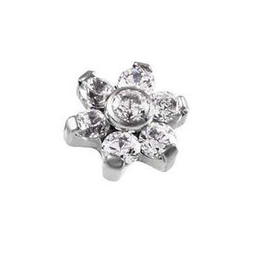 European and American cross-border AliExpress new product piercing M0.9mm tooth position flower zircon embedded nail leather piercing body head