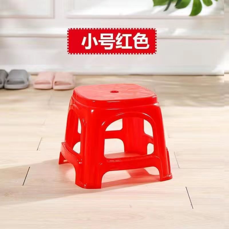 Taburetes de plástico populares para uso doméstico, sillas gruesas para adultos, taburetes altos, taburetes cuadrados para cambiar zapatos, venta directa de fábrica al por mayor. image 7