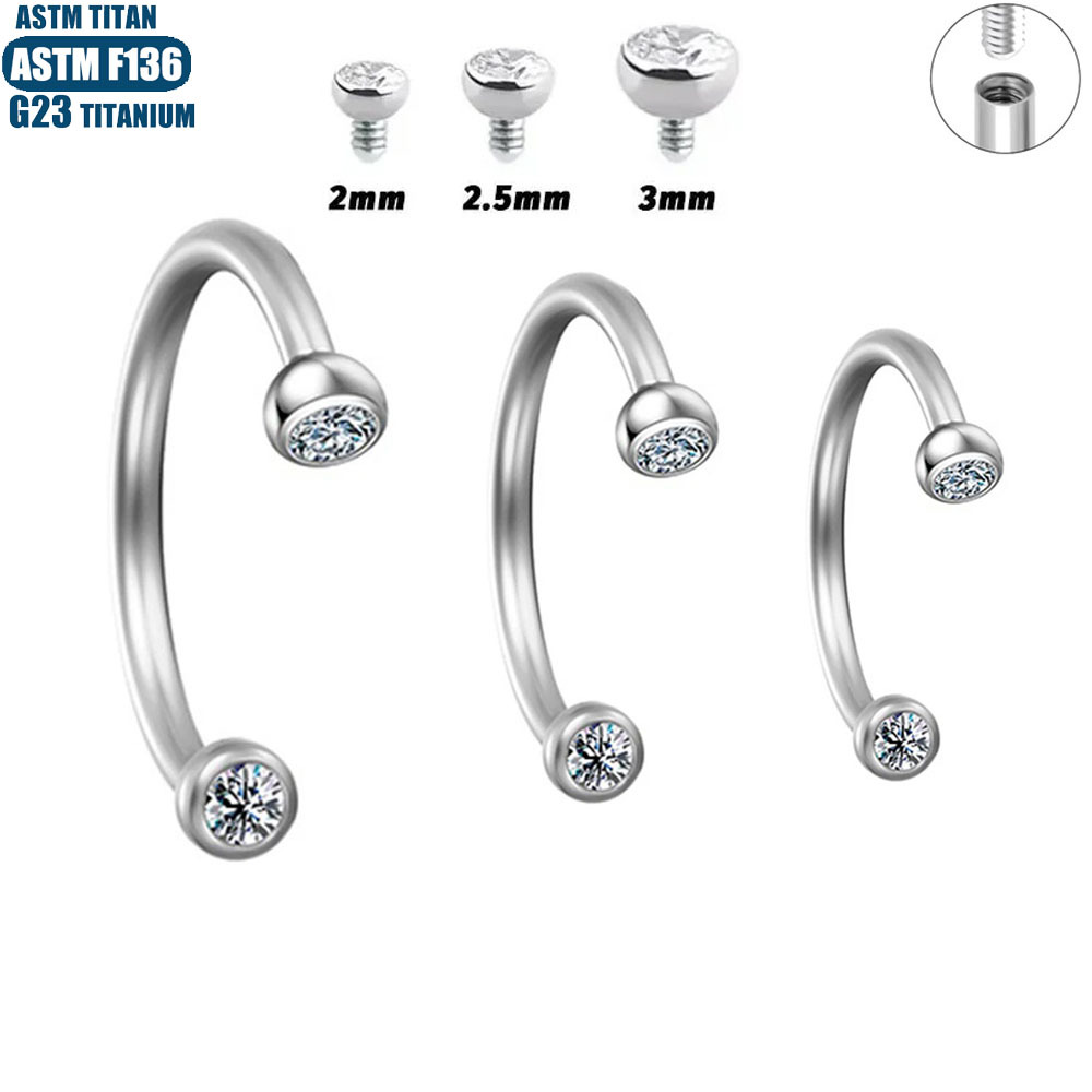 Pointed labret stud close-up product detail