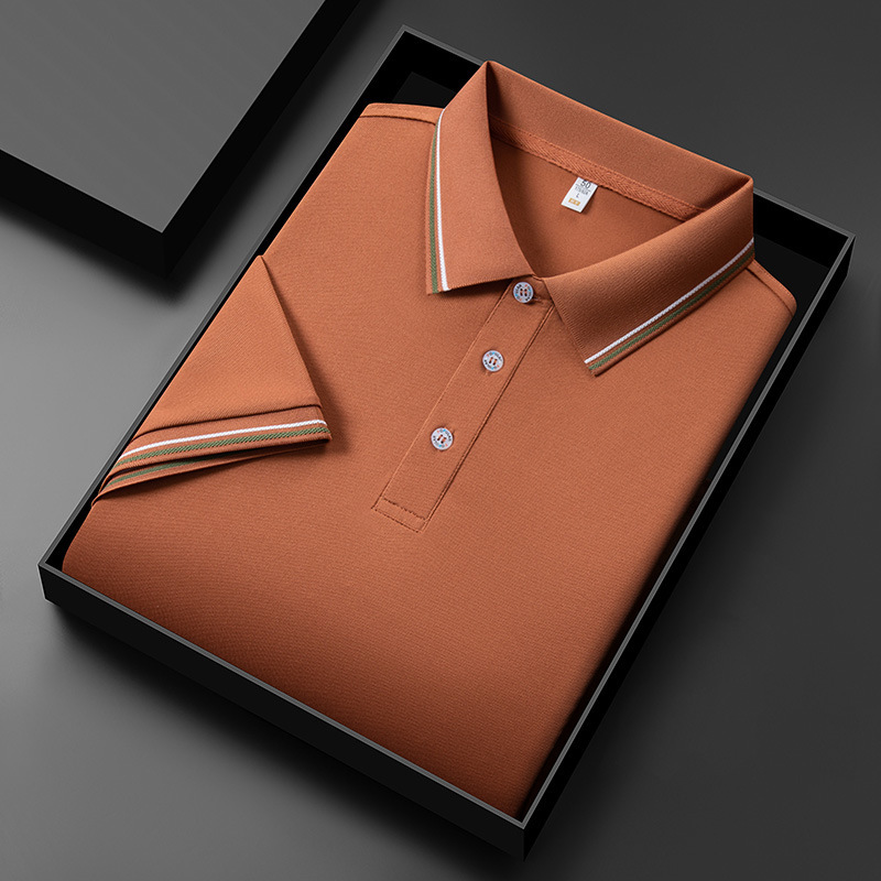 Camiseta polo de manga corta con solapa de seda fría para hostelería y supermercados, uniforme de fábrica personalizado, camiseta de trabajo con texto y logotipo impresos.