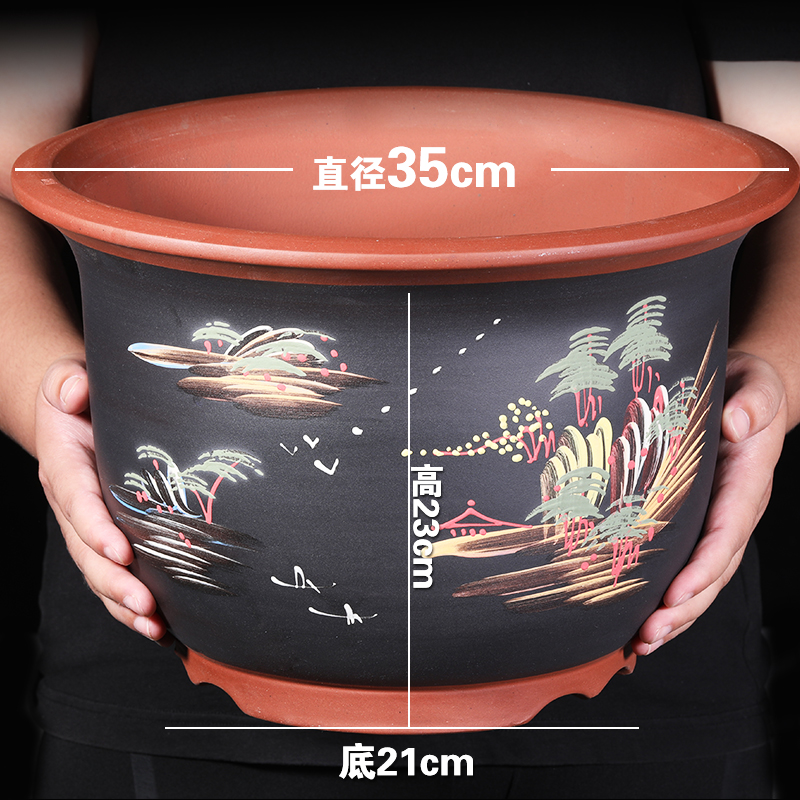 Brown 35cm black painted flat corner