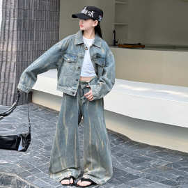 女童春装套装2026新款洋气儿童装春季女大童牛仔外套牛仔裤两件套