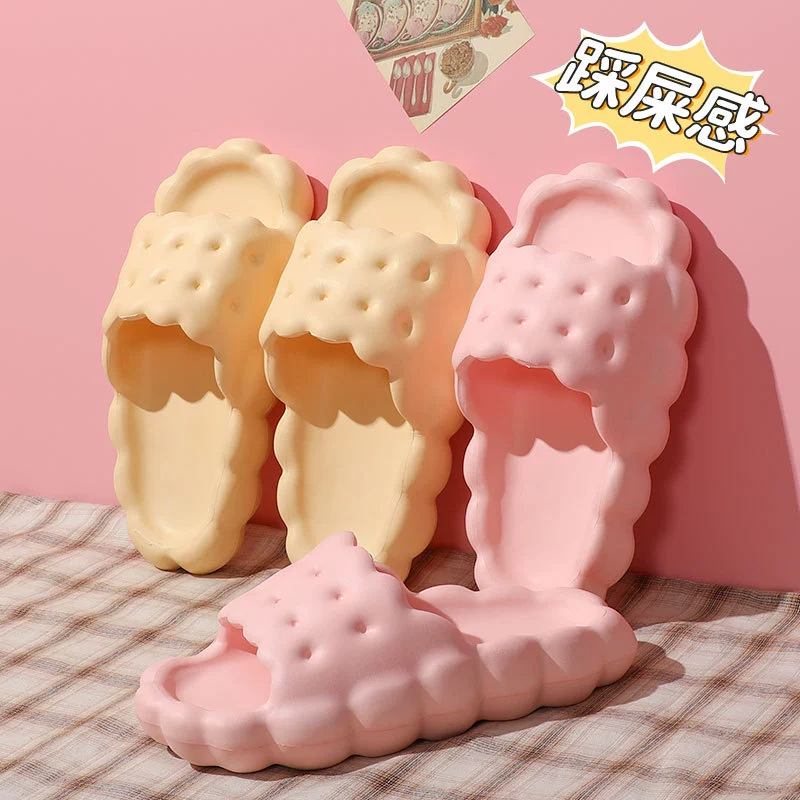 Тапочки без шнуровки, женские летние домашние банные Нескользящие сандалии из ЭВА с мягкой подошвой для пар, на толстой подошве