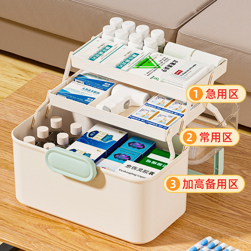 Medicine Box Household Portable Drug Storage Box Large Capacity Multi-layer Children's Medical Kit First Aid Small Medicine Box