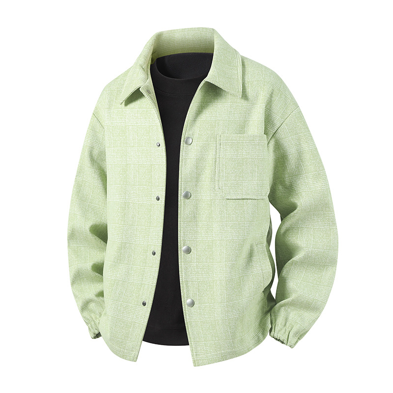 Primavera transfronteriza nueva chaqueta a cuadrícula con solapa hombre otoño al aire libre chaqueta casual de la calle hombre moda tween image 9