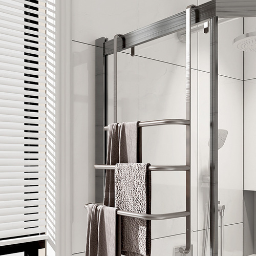 Bathroom towel rack, bathroom storage rack, punch-free door, shower room glass door, bath towel, light luxury towel bar
