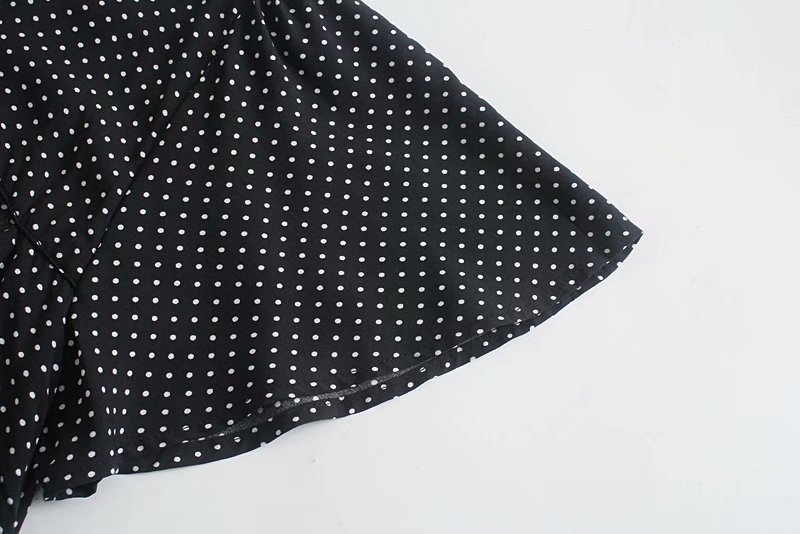 polka dot hollow short-sleeved split dress NSAM40541